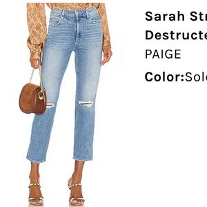 Paige Cropped Jeans Destructed Solera
